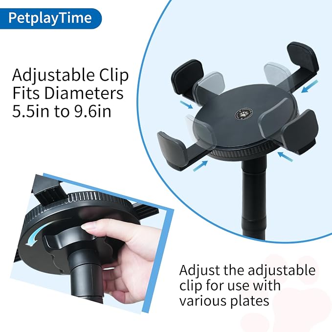 Elevated Dog Bowl Stand, 4 Adjustable Heights (4.3"/7.08"/11.81"/15.35") Raised Dog Food Bowl Holder with Tilted Anti-Slip Base, Ergonomic Pet Feeder Stand for Small Medium Large Dogs & Cats
