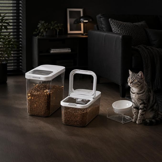 LivLab Mker Dog Food Storage Container 10 Lbs | Pet Food Storage Containers With Lids & Scooper BPA Free Airtight Storage Containers Store Dry Food For Kitchen Pantry