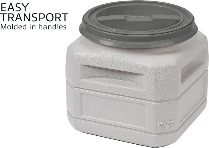 Mighty Tuff Airtight Dog Food Storage Container – 6 Gal, up to 24 lb Capacity – Cat and Dog Food Container with Twist Lid & Handles – BPA-Free, Made in USA