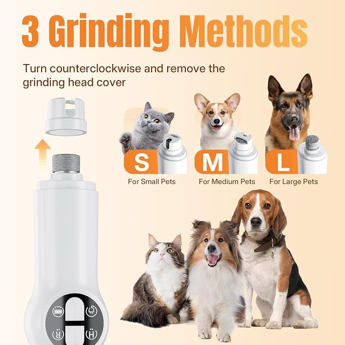 Mcbazel 2 in 1 Pet Micro Precision Trimmer & Nail Grinder, Multifunctional Rechargeable Pet Shaver Hair Nail Trimmer with LED Light for Paws Eyes Ears Face Buttocks for Large/Small Dogs and Cats