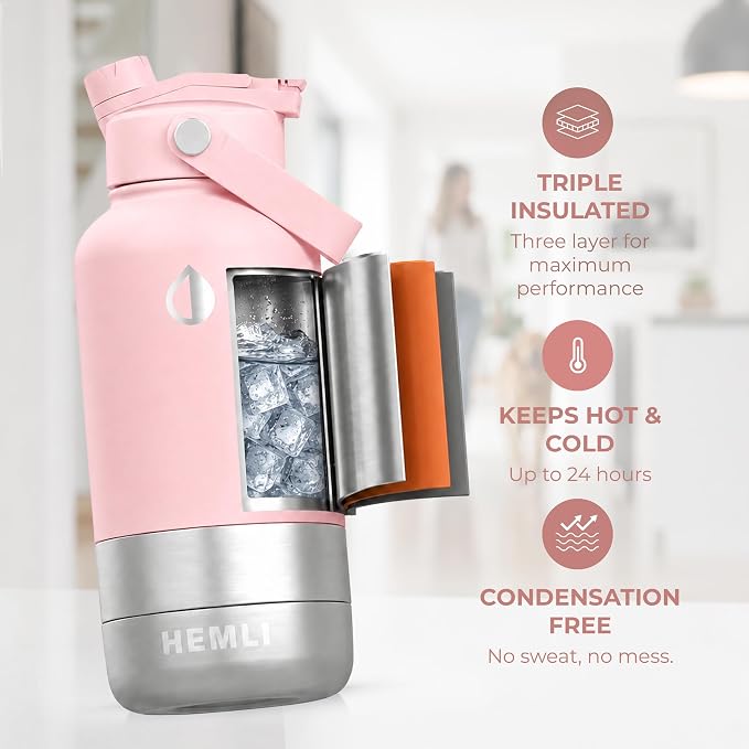 32 oz. Dog Water Bottle, Insulated Dog Travel Water Bottle, Stainless Steel Pet Water Bottle Dispenser Portable Food and Water Bowl for Dogs for Walking Dog Canteen Travel Kit
