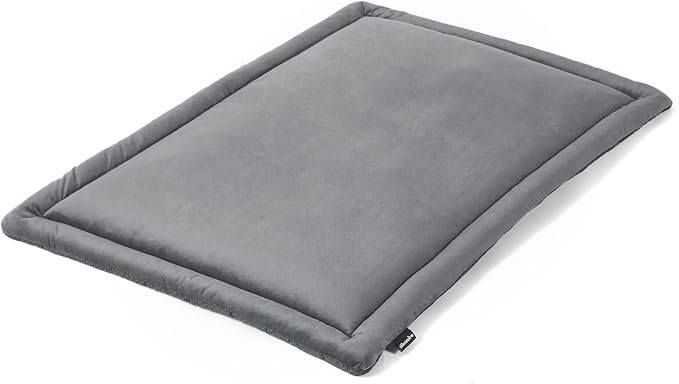 Allisandro Lightweight Waterproof Dog Bed Pad, 1.5" Thick Travel Mat for Crates, Kennels & Elevated Beds, Washable Non-Slip Sleeping Mat for Small to Large Dogs, 24 x 18 Inches, Dark Grey