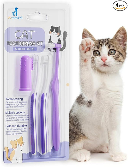 Cat Toothbrush Kit, Soft Brushes & Dental Care Tracker | Gentle Cat Care. Beginner-Friendly Brushing. Small Teeth & Gum Comfort. Daily Routine Support.