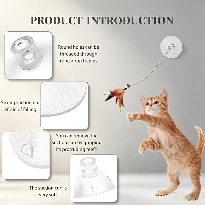Cat Window Perch Suction Cup Replacement Accessories Clear Strong Suction Cup with Stainless Steel Screw Nuts, Set of 4 (Clear)