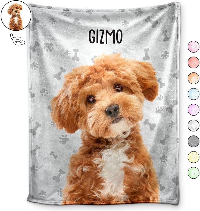 Pamaheart Custom Dog Face Blankets, Personalized Pet Photo Blanket, Fleece Dog Blankets, Customized Photo Throws, Dogs Dad Gifts, Pet Lover Gifts, Memorial Gift /29