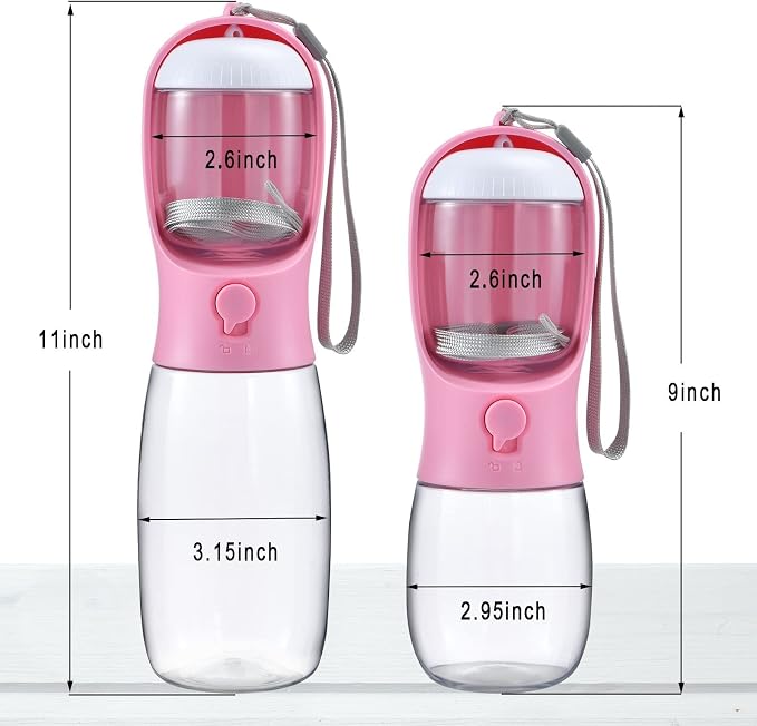 Cibaabo Dog Water Bottle with Food Container, Travel Puppy Water Bowl, Portable Pet Dispenser, Girl Dog Mom Gifts Accessories Stuff Essentials Necessities for Yorkie Chihuahua Cat Walking and Hiking