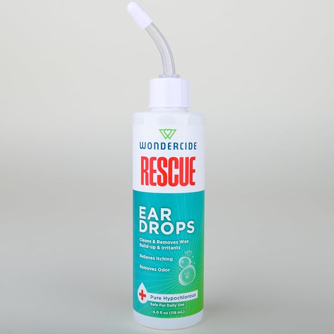 Wondercide Rescue - Ear Drops for Dogs and Cats - 4 oz | Cleans and Removes Wax Build-Up and Irritants for Pets - Relieves Itching and Redness with Pure Hypochlorous