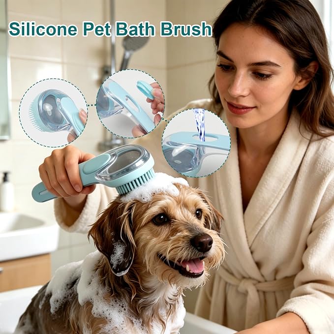 Pet Hair Remover Kit for Dogs & Cats, Reusable Grooming Set | Includes 2 Lint Removers, A Grooming Glove And Bath Brush For Removing Pet Hair From Couches, Carpets, Clothing And Furniture