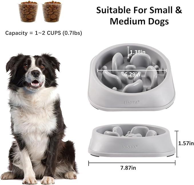 YINEYA 2PCS Slow Feeder Dog Bowls, Pet Supplies that Slow Down Eating, Pet Food Bowls, Maze Dog Puzzle Feeder for Medium Breed