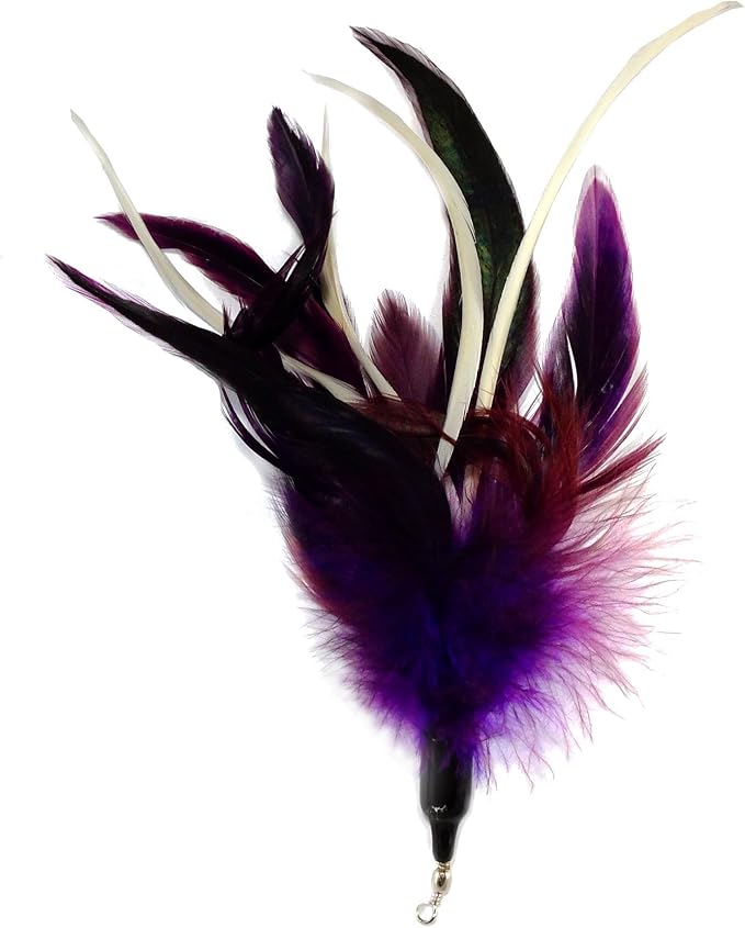 Pet Fit for Life Multi Piece Replacement Feathers Pack Plus Bonus Soft Furry Tail for Interactive Cat and Kitten Toy Wands…