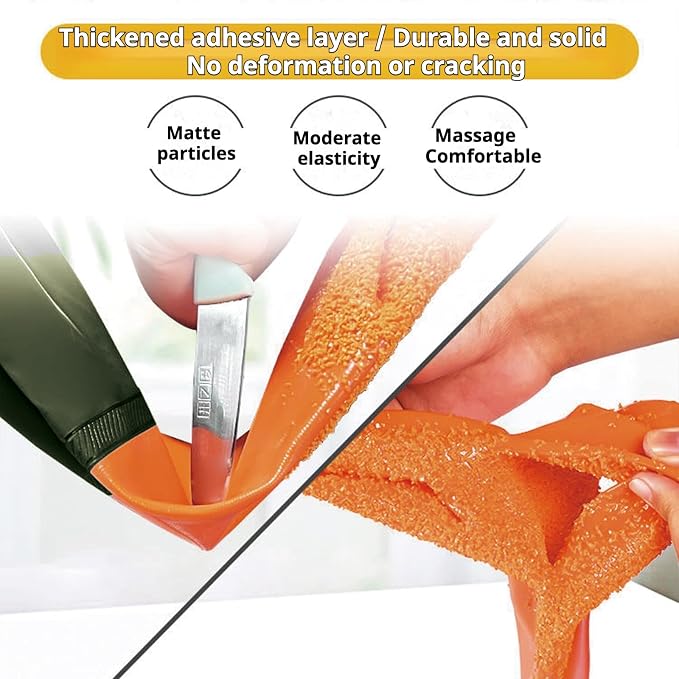 YOFANG Pet Grooming Gloves for Washing Dogs & Cats, 27.6" Extra Long Waterproof Rubber Bath Gloves, Anti-Bite Anti-Scratch Hair Removal Cat Bath Glove with Soft 3500+ Particles, Orange/Green
