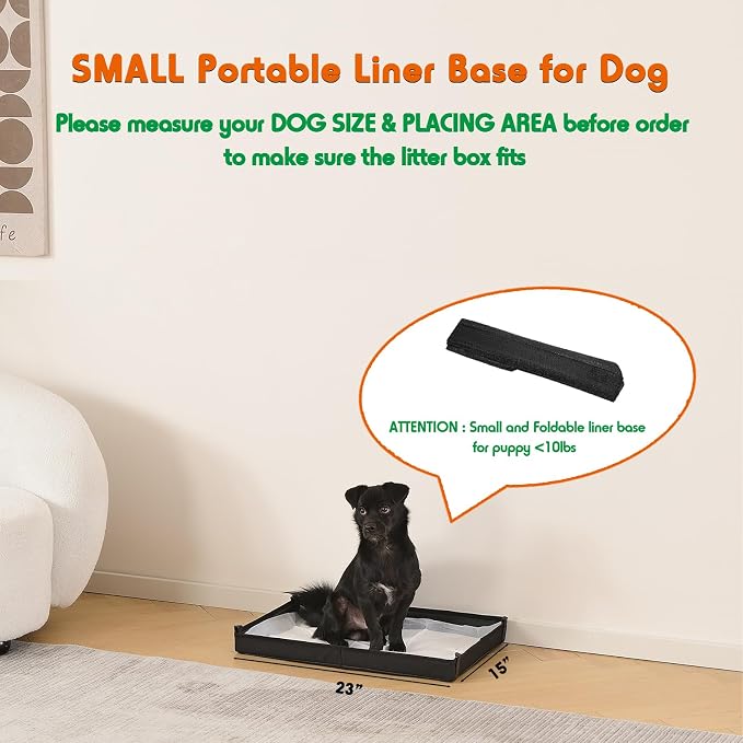 HQ4US 4LEGS Small Portable Dog Pee Pads Holder for Travel, Puppy Pad Holder Foldable Liner Base 23''x15'' Training Pad Holder with Fixing Clips, Dog Litter Box Waterproof, Easy Clean,Indoor Dog Potty