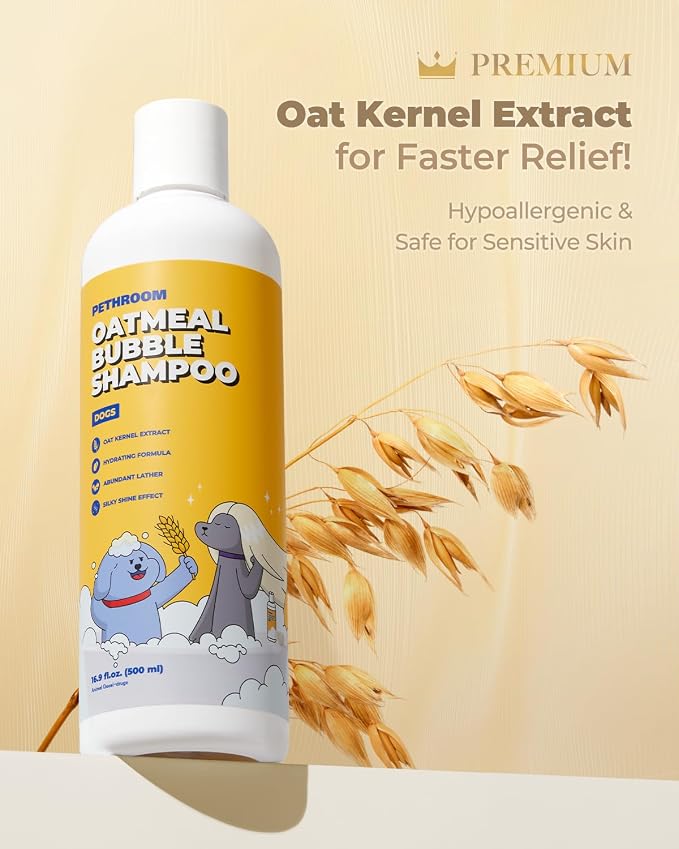 PETHROOM Premium Oatmeal Dog Shampoo for Itchy Sensitive Skin