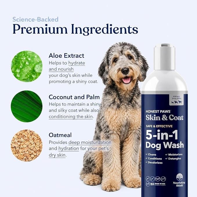 Dog Shampoo and Conditioner, Itchy Skin Relief, Sensitive Skin, Smelly Dogs | Oatmeal Shampoo for Dogs, Puppy Shampoo and Conditioner, Dog Wash for Allergies, Anti Itch, Natural Deodorizing Pet Shampoo