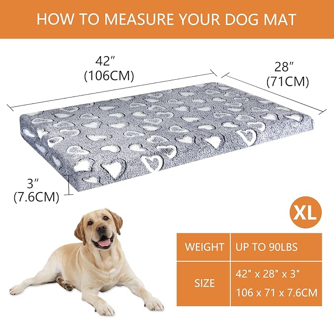 VANKEAN Reversible Cool/Warm Crate Mat Waterproof Washable Firm S-XXL Grey