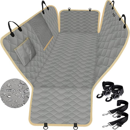 Lassie XL Truck Dog Seat Cover Back Seat with 2 Seat Belts, Dog Car Hammock for Large SUV and Trucks Compatible with F150 F250/Chevrolet Silverado/Ram Pickup/GMC Sierra/Toyota Tundra and Crew Cab