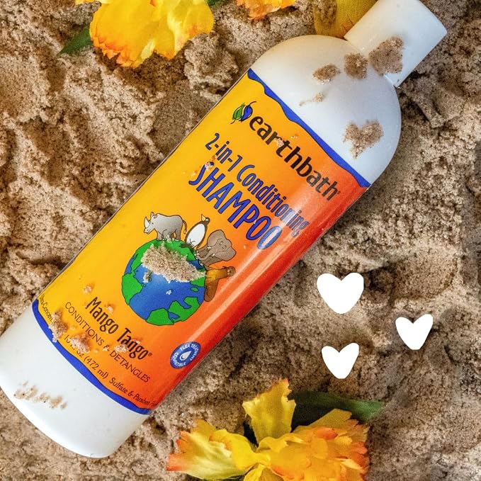 earthbath Mango Tango 2-in-1 Conditioning Shampoo, 128 Oz (1 Pack) | Cruelty Free Dog Shampoo and Conditioner, Made in USA, Gentle Dog Conditioner