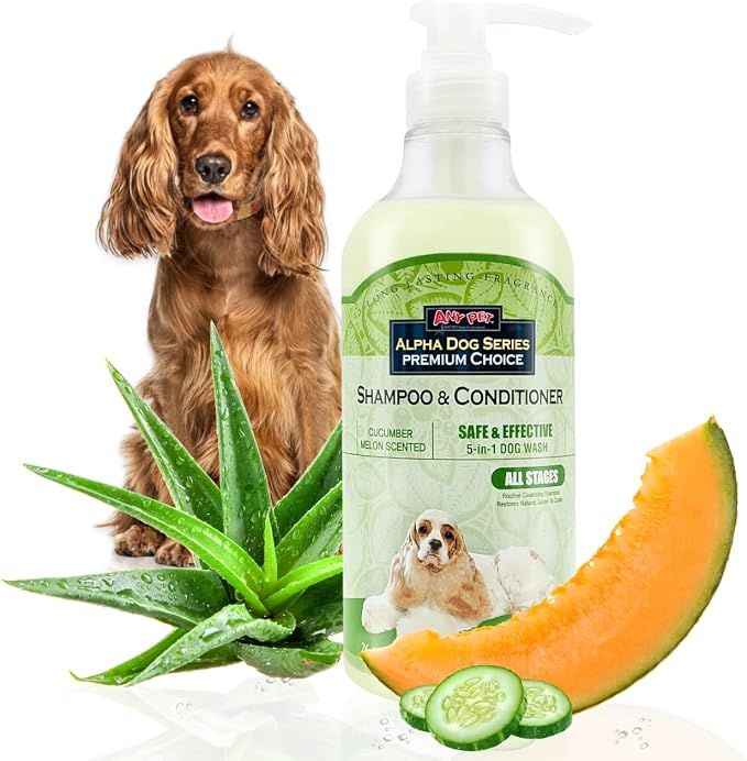 All Stages Dog Grooming Natural Dog Shampoo and Conditioner with Aloe Vera, pH balanced Shampoo for Dogs, Tear-Free, Moisturizing Dog Shampoo for Sensitive Skin - 26.4 Oz