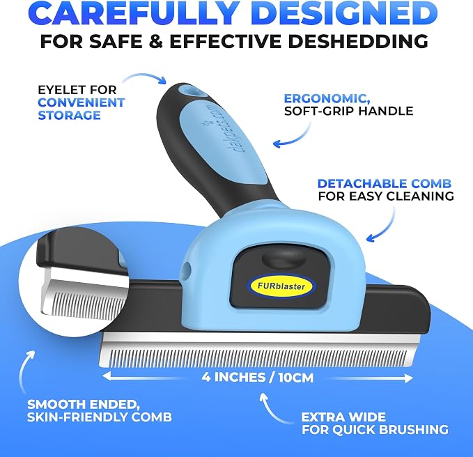 DakPets Dog Brush for Shedding – Stainless Steel Deshedding Dog Brush, Dog Grooming Brush & Deshadding Tool for Dogs & Cats, Remove Undercoat Hair for Short & Long Haired Dogs & Cats