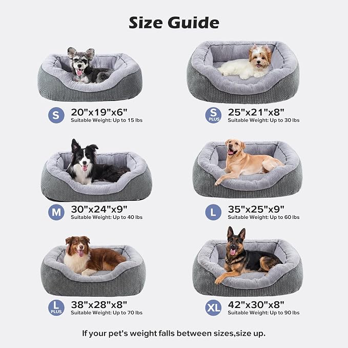 INVENHO XL Dog Beds Large Sized Dog, Washable Orthopedic Warming Soft Sleeping Durable with Anti-Slip Bottom