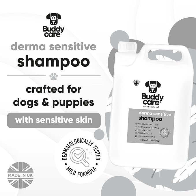 Buddycare Derma Sensitive Dog Shampoo with Aloe Vera and Pro Vitamin B5 (169.07oz)
