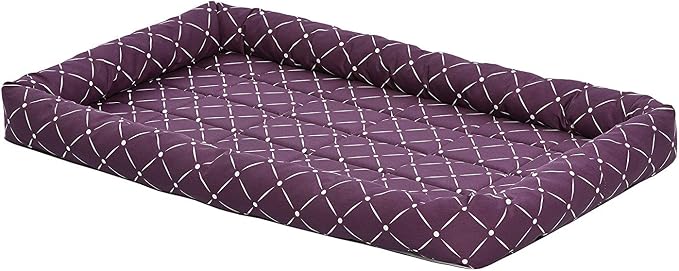 MidWest Homes for Pets 40242-PLD Quiet Time Couture Ashton Bolster Pet Bed, X-Large Dog/42, Plum