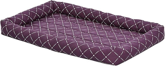 MidWest Homes for Pets 40242-PLD Quiet Time Couture Ashton Bolster Pet Bed, X-Large Dog/42, Plum