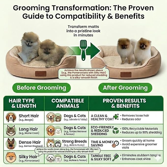 A Pet Self Cleaning Skin Friendly Brush and A Pet Hair Removal Glove