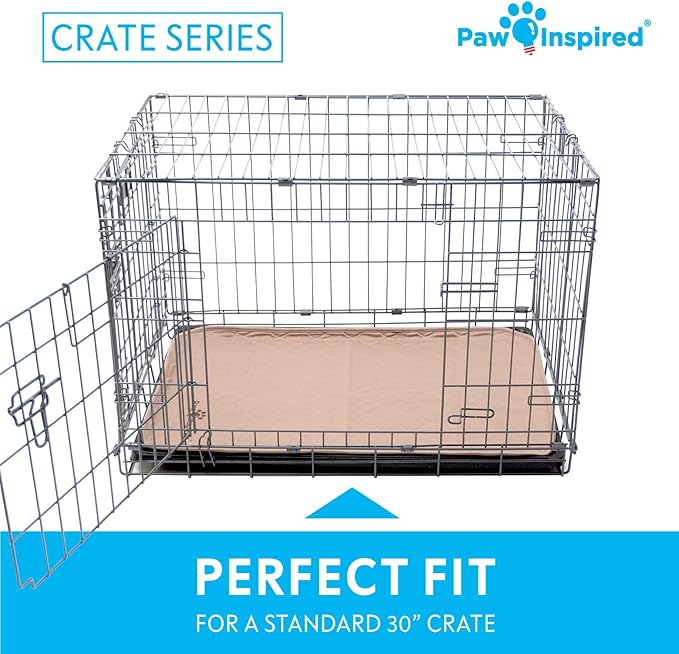 Paw Inspired Washable Crate Liners for Dogs, 29x18 Inch, Pack of 2 | Fits 30 Inch Kennels, Leakproof, Non-Slip Pee Pads, Reusable Puppy Pads for Potty Training, Whelping, Waterproof Pet Mat
