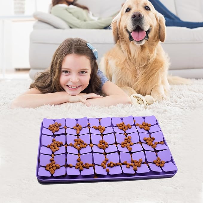 Silicone Snuffle Mat for Small Medium Dogs,Slow Feeder Lick Mat for Pet Slow Down Eating,Encourages Natural Foraging Skill,Interactive Feed Game Toy Lick Mat Bowl for All Breed Dog