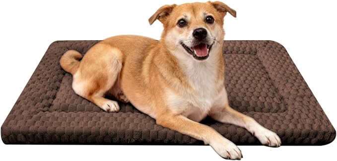 Dog Bed Mat - Dog Crate Pad - Reversible Mat for Pet Comfort - Soft Bed Crate Pads for All Seasons - Durable, Machine Washable Mat for Crates, Travel, and Home (Dark Brown, 30" L*20" W*1.5" Th)