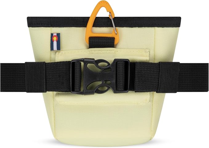 Goodie Treat Bag, Dog Treat Training Pouch | Magnetic Closure | 3 Ways to Wear | Hands-Free Waist Belt | Water-Resistant Recycled Vegan Fabric (Sol)
