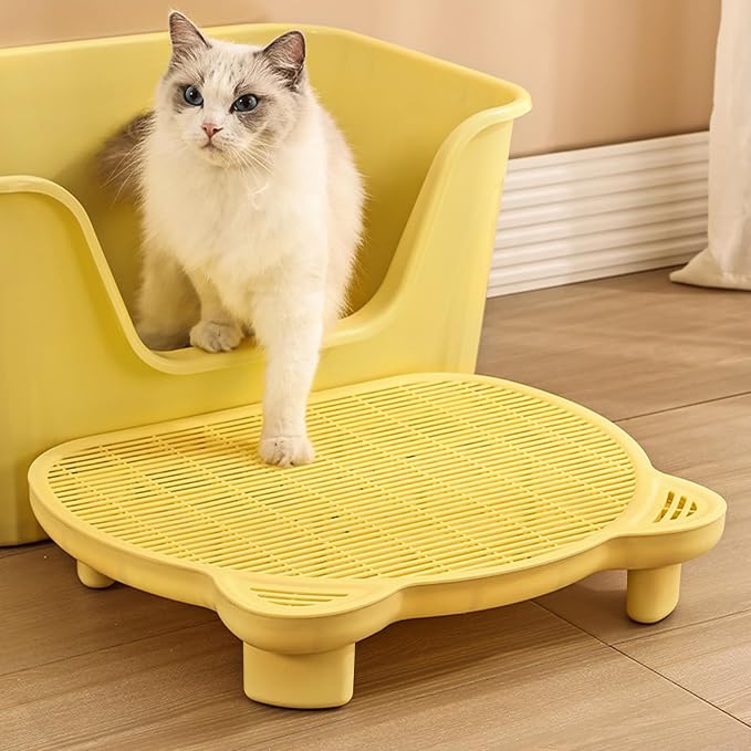 SpaceTime Cat Litter Mat Litter Trapping Mat,20.08"x15.94"x3.54"Large Dual-Layer Cat Litter Box Mat for Kitty,Floor Protection,Waterproof Urineproof(Yellow)