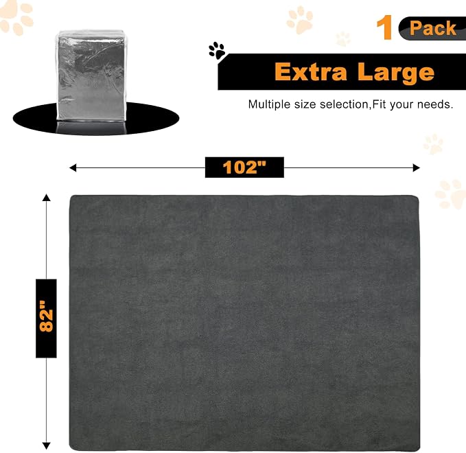 Dog Pee Pad Washable 82x102 Extra Large,Absorb Reusable Whelping Pads, Non-Slip Puppy Training Pads, Waterproof Floor Mat for Potty Training, Playpen,Incontinence,Housebreaking,Bed