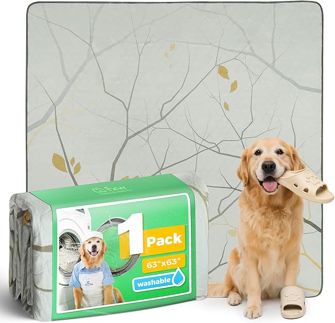 FXW Washable Pee Pads for Dogs, Super Absorbent, 63" Square, 1 Pack | Machine washable, Non-slip backing, Fits 24"H 8-Panel FXW Rollick/Homeplus Playpens