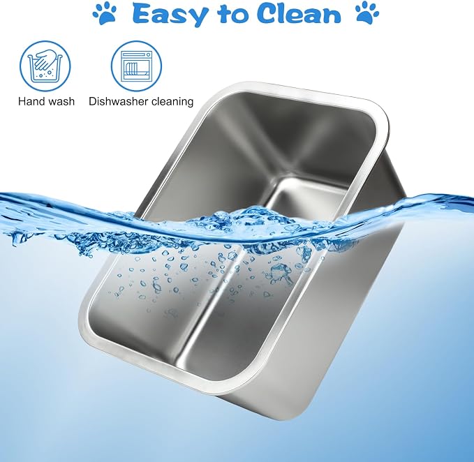 YUEPET 4 Gallons Stainless Steel Dog Water Bowls, Extra Large Metal Dog Food and Water Bowls Large Capacity Pet Water Bowls for Indoor and Outdoor Extra Large Dogs
