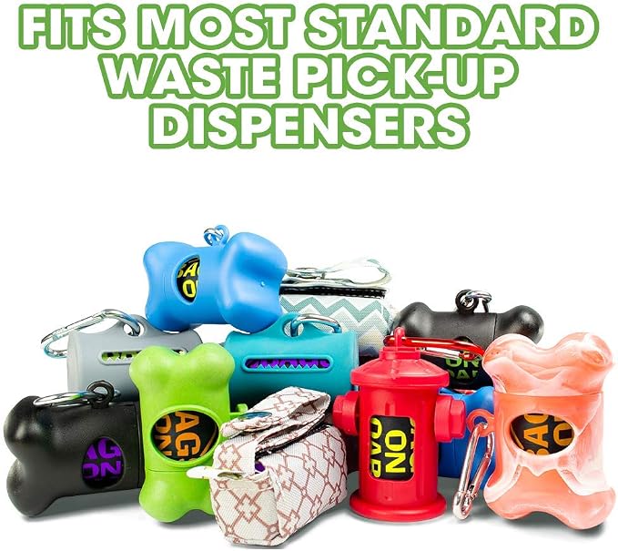 Bags On Board Dog Poop Bags - Strong, Leak Proof Dog Waste Bags - 9 x14 Inches, 315 Multi-Colored Bags