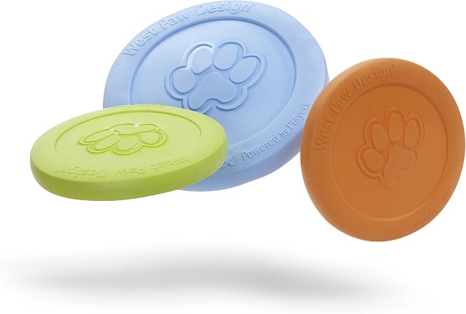 West Paw Zogoflex Zisc Dog Flying Disc, High Flying Aerodynamic Disc for Dogs Puppy – Lightweight, Floatable Disc for Fetch, Tug of War, Catch, Play – Doubles as Food/Water Bowl, Small 6.5", Aqua Blue