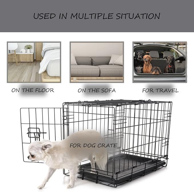 Washable Dog Bed Mat Crate Pad Soft Fluffy Pet Kennel Beds Dog Sleeping Mattress for Large Jumbo Medium Small Dogs, 30 x 19 Inch, Gray (Pack of 2)