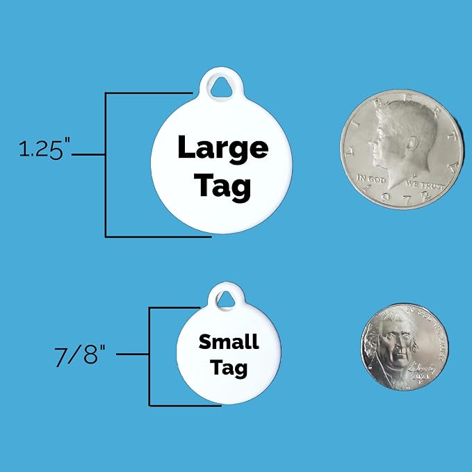 Sports-Themed Pet ID Tags for Dogs and Cats (Large (1.25" Diameter), My Mommy Loves Hockey)