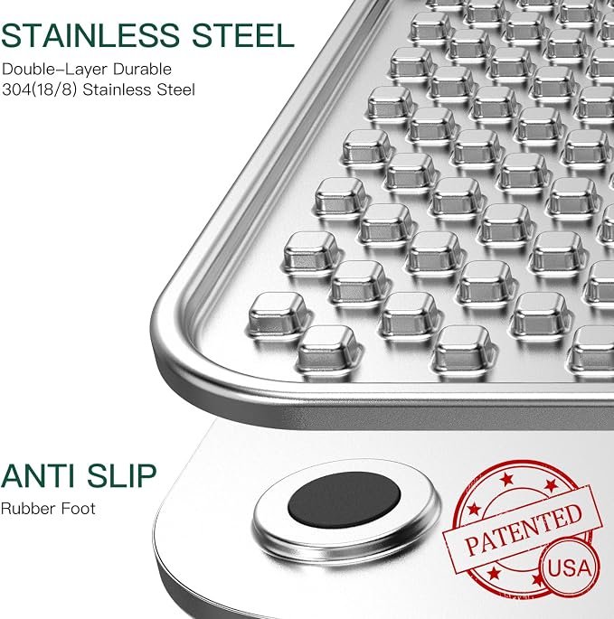 1Pack Stainless Steel Large Lick Mat for Dogs & Cats, Chew-Proof Slow Feeder, Anxiety Reducer, Whisker-Friendly for Cats, Non-Slip Heavy Duty Base, Raw Feeding Pad, Dishwasher Safe