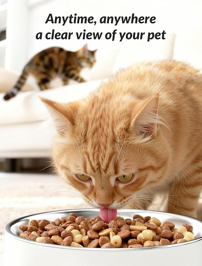 Automatic Cat Feeder with Camera, 5L Timed Cat Food Feeder,2-Way Audio & App Remote Control,Desiccant Bag,Auto Pet Dispenser for Cats and Dogs