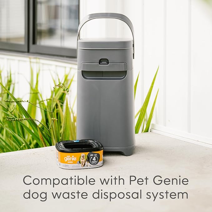 Pet Genie – Jumbo refill – Up to 4 months of supply - Ultimate odor control dog poop bags,(Pack of 6)