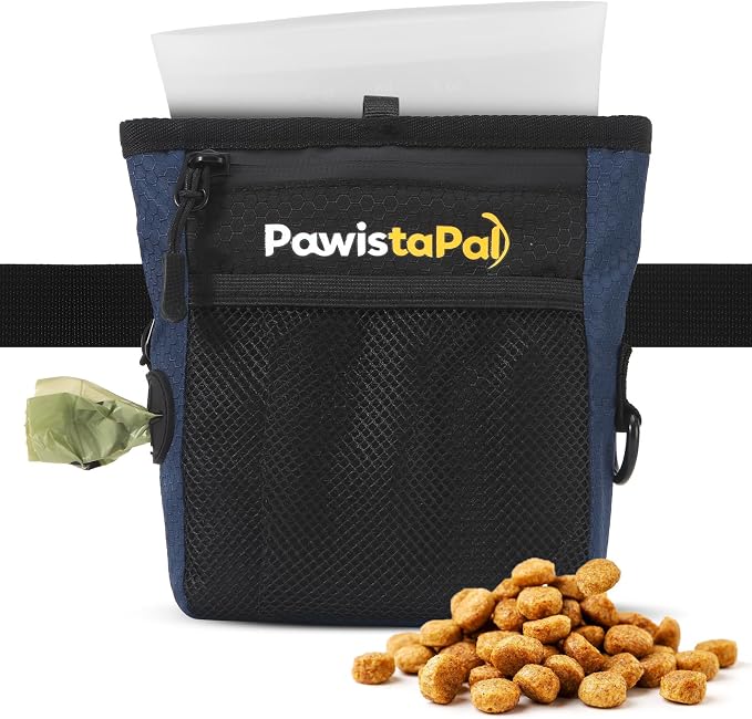 Dog Treat Pouch for Pet Training, One-Hand Magnetic Closure, Hands-Free Treat Bag with Silicone Liner, No Mess No Smell