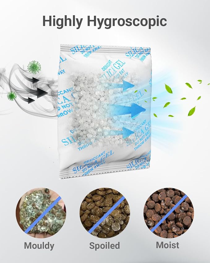 16 Packs Pet Food Desiccant Bag Compatible with PETLIBRO/PETKIT Automatic Cat Feeder, Desiccant Packs Replacement with Color Indicating for Automatic Pet Feeder(Individually Packaged)