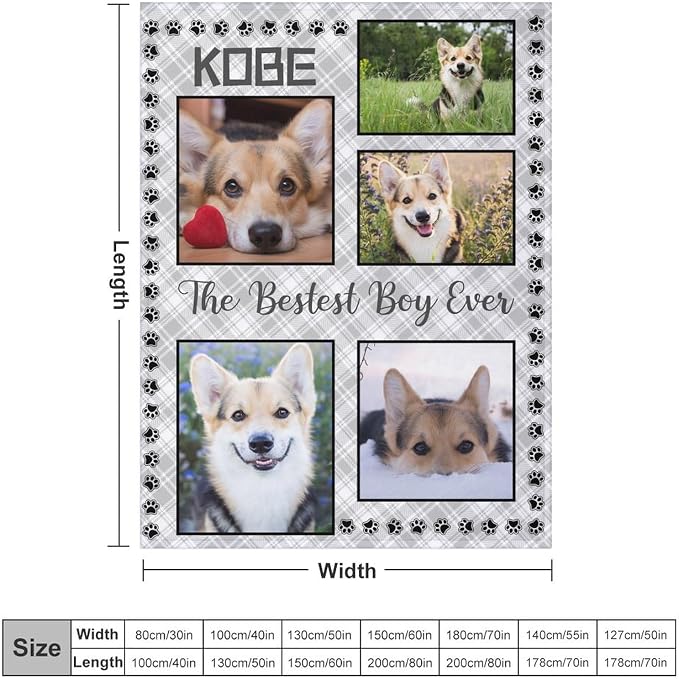 Artsadd Personalized Memorial Blanket with Pictures Pet Loss Sympathy Gift in Memory of Dog Cat Custom Photo Blanket