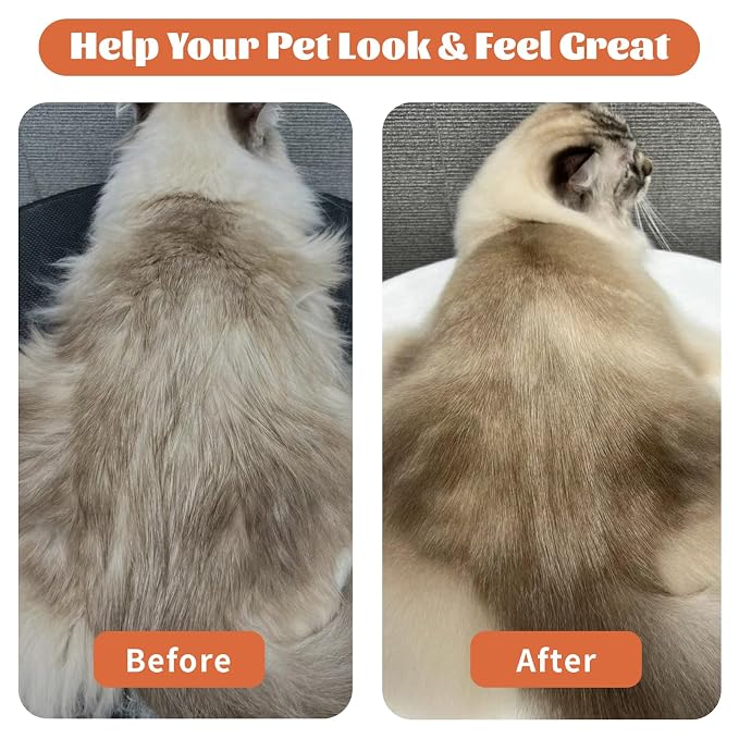 Pet Brush for Dematting & Deshedding, Professional Cat Grooming Brush | Dog Grooming Brushes with Wood Handle, Shedding Comb for Indoor Cats & Long Haired Cat Dog Pet