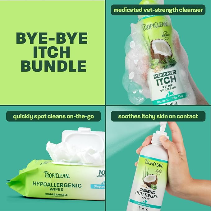 TropiClean Oatmeal & Medicated Itch Variety Pack, 3 Piece