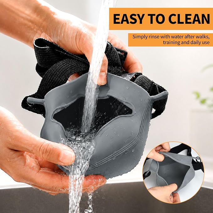 Silicone Dog Treat Pouch with Training Clicker | Upgraded Magnetic Closure, 1.6 Cup Capacity, Food-Grade Silicone, Easy Cleaning, Adjustable Belt for Training and Walking