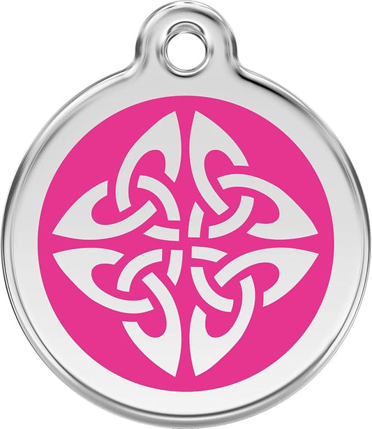 Red Dingo Personalized Tribal Arrows Pet ID Dog Tag (Small Hot Pink)